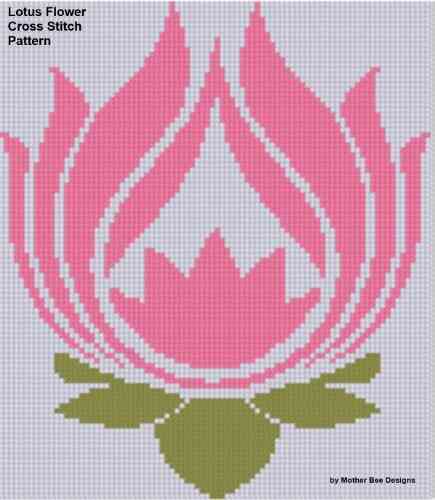 Lotus Flower Cross Stitch Pattern