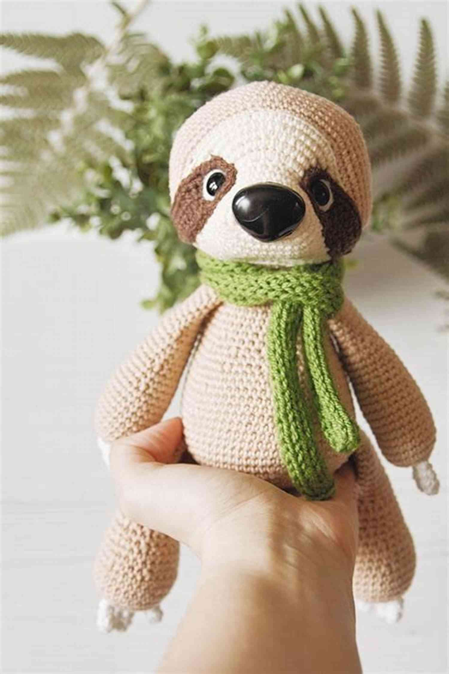 Finished Sloth Amigurumi Toy Made Using The Sloth Crochet Pattern By Amy Gaines Sloth Crochet Pattern Amy Gaines
