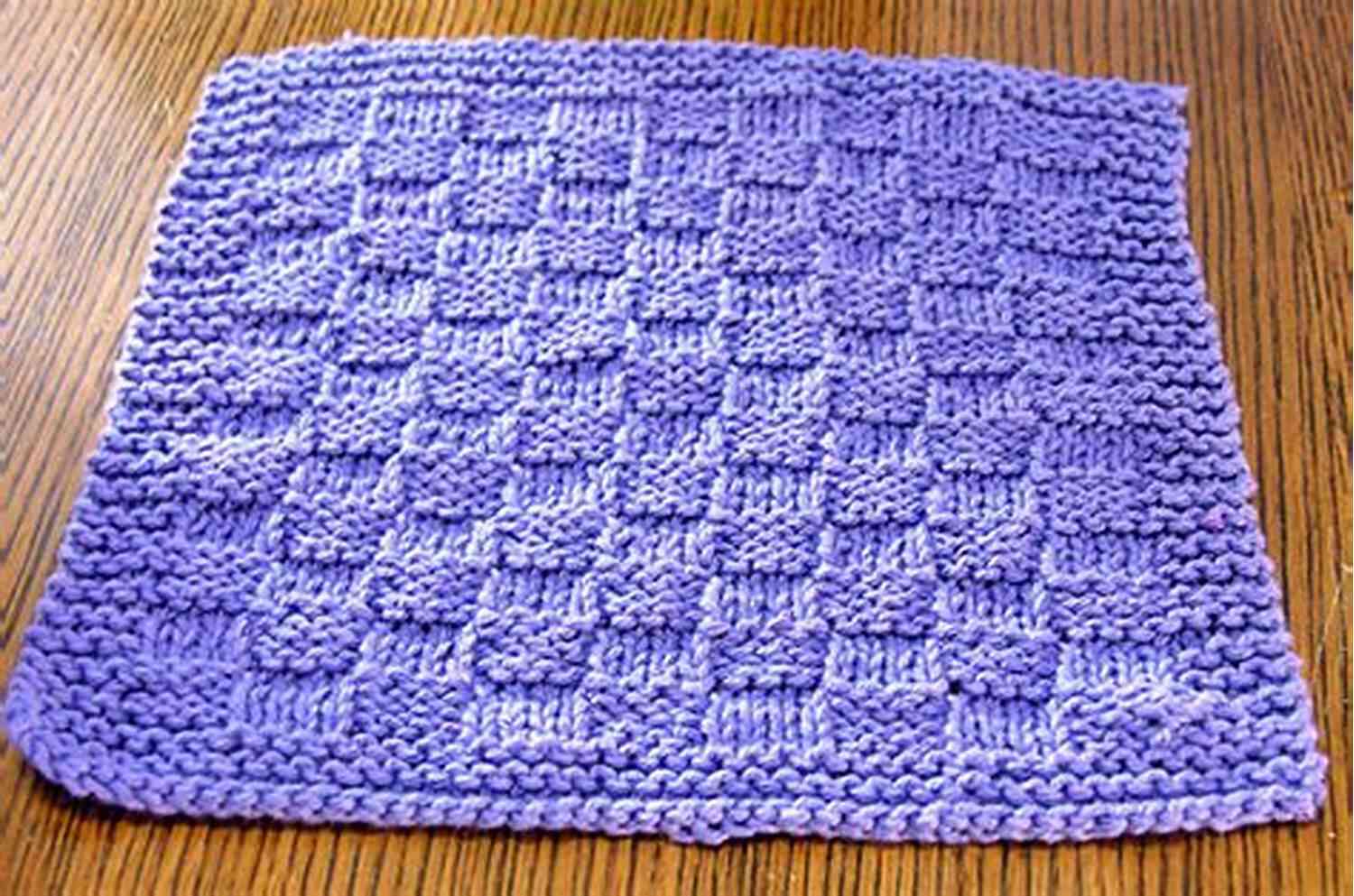 Knitted Basketweave Dishcloth With Intricate Pattern Knitting Dishcloth Fun: Fun Dishcloth Knitting Patterns (Knitting Simple 4)