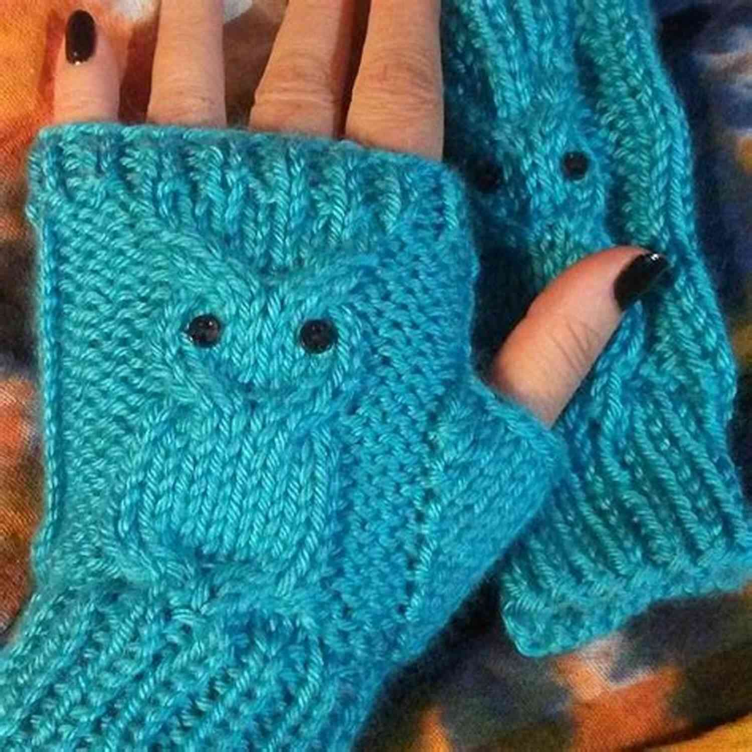 Knitted Fingerless Gloves With Cute Owl Designs How To Knit Fingerless Gloves With OWLS : Now With A How To Video Link