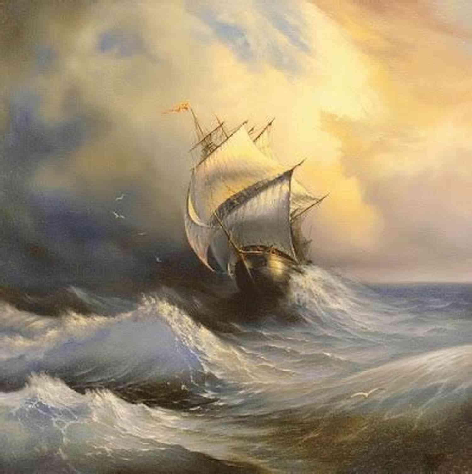 Oliver Quintrell Ship In Stormy Seas The Seventy Four: Under Admiralty Orders The Oliver Quintrell 5